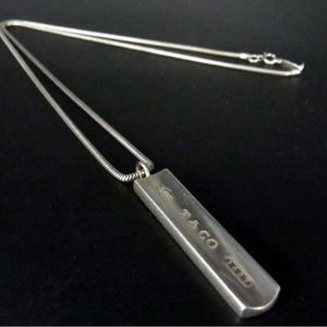 Elegant Tiffany & Co. Sterling Silver Bar Pendant Necklace